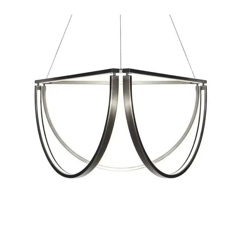 Modern black gold geometric led chandelier living room pendant light