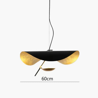 Retro nordic black & gold glass pendant light for office or bar