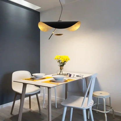 Retro nordic black & gold glass pendant light for office or bar