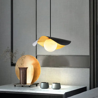 Retro nordic black & gold glass pendant light for office or bar