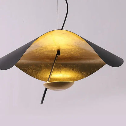 Retro nordic black & gold glass pendant light for office or bar