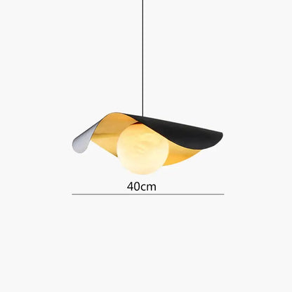 Retro nordic black & gold glass pendant light for office or bar