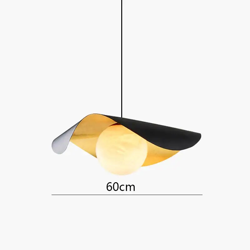 Retro nordic black & gold glass pendant light for office or bar