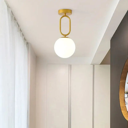 Modern black & gold glass ceiling lamp for living room