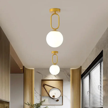 Modern black & gold glass ceiling lamp for living room