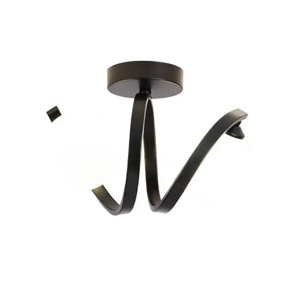 Modern black & gold glass ceiling light entryway twisted metal arms