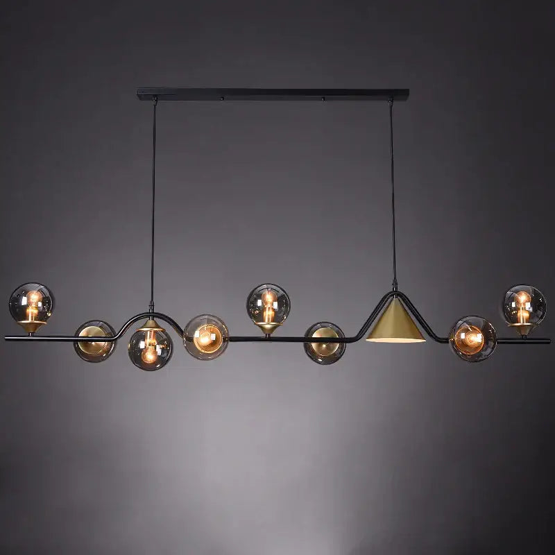 Modern black & gold glass chandelier dining room pendant light
