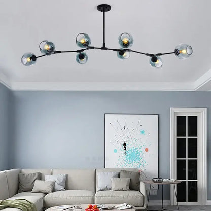 Modern brass and green glass pendant light dining room chandelier