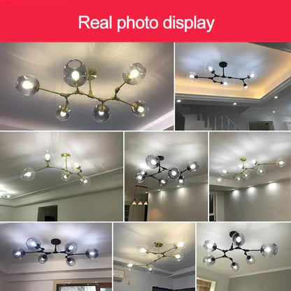 Modern brass and green glass pendant light dining room chandelier