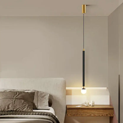 Minimalist black & gold pendant light bedroom hanging sconces