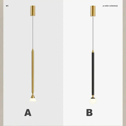 Minimalist black & gold pendant light bedroom hanging sconces