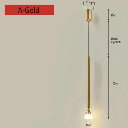 Minimalist black & gold pendant light bedroom hanging sconces