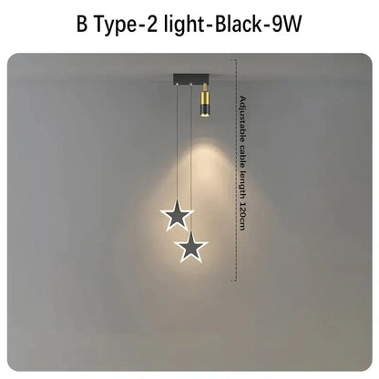 Modern black & gold hanging pendant crystal light for bedroom