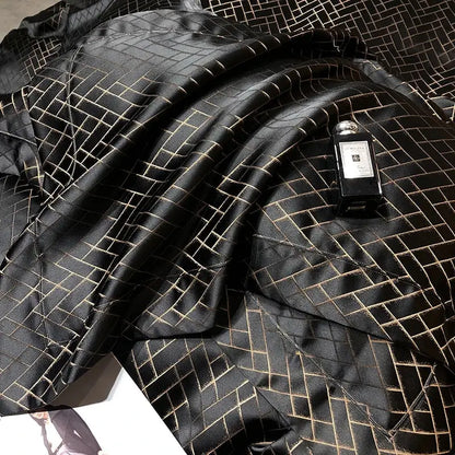 Black gold jacquard egyptian cotton bedding set bedroom decor