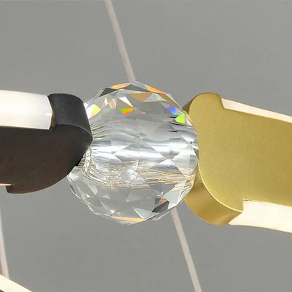Modern minimalist black & gold led ceiling chandelier dining room