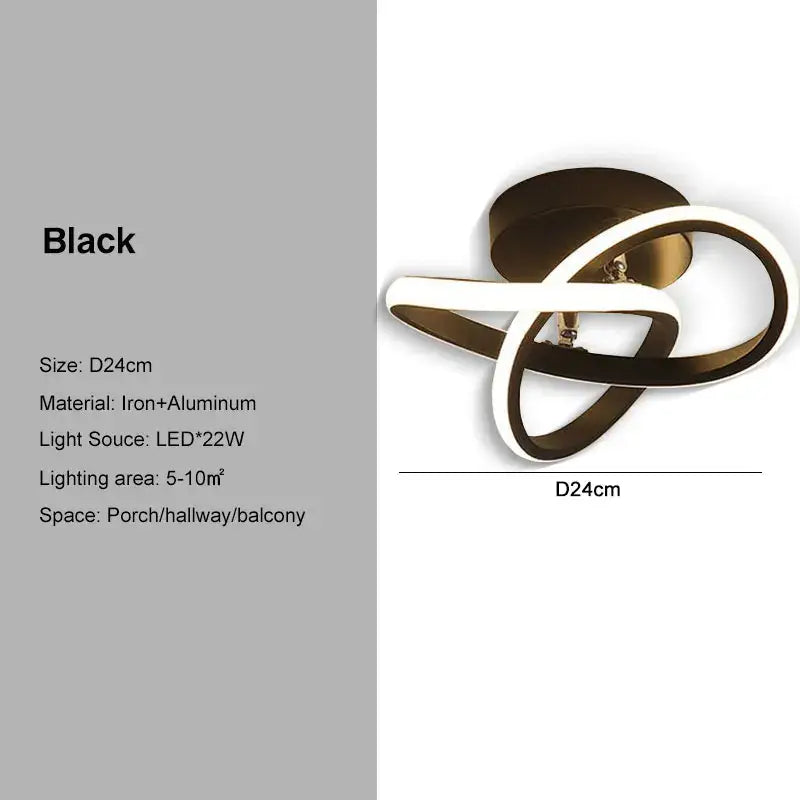 Modern black and gold led ceiling light living room geometric chandelier