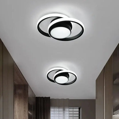 Modern black and gold led ceiling light living room geometric chandelier