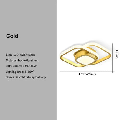 Modern black and gold led ceiling light living room geometric chandelier