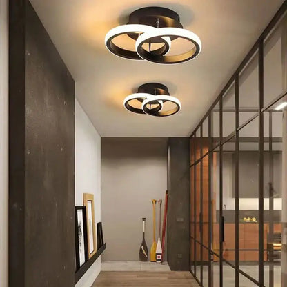 Modern black and gold led ceiling light living room geometric chandelier