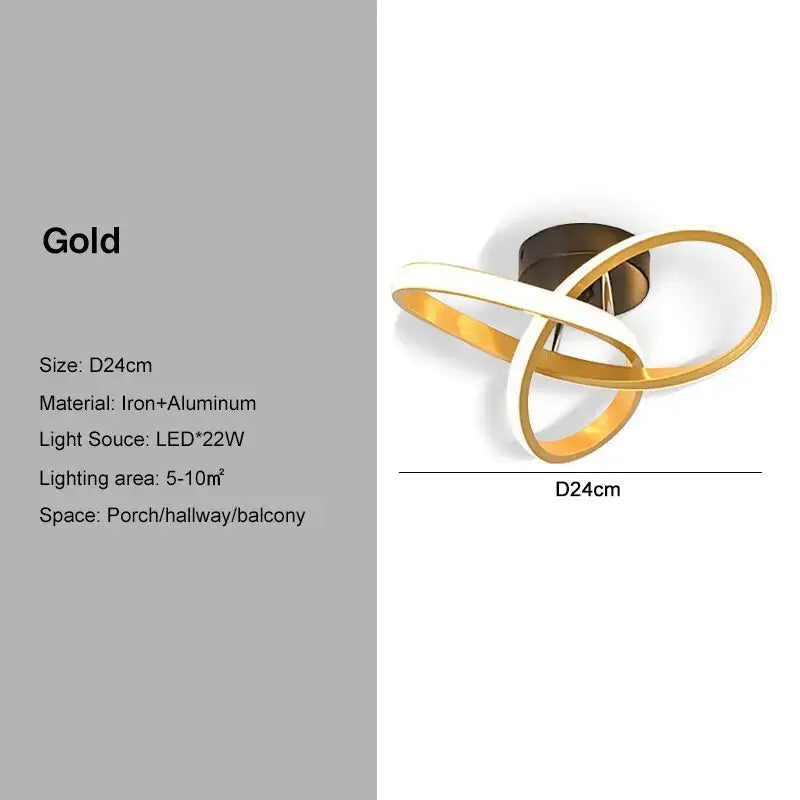 Modern black and gold led ceiling light living room geometric chandelier