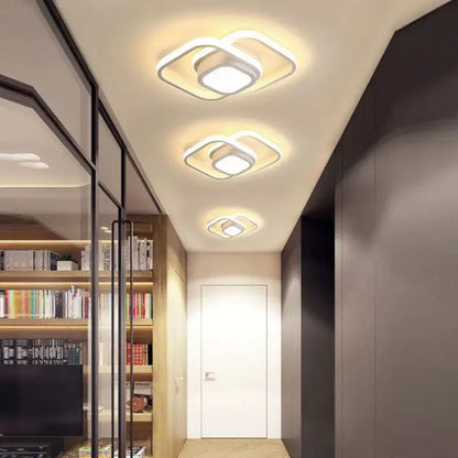 Modern black and gold led ceiling light living room geometric chandelier