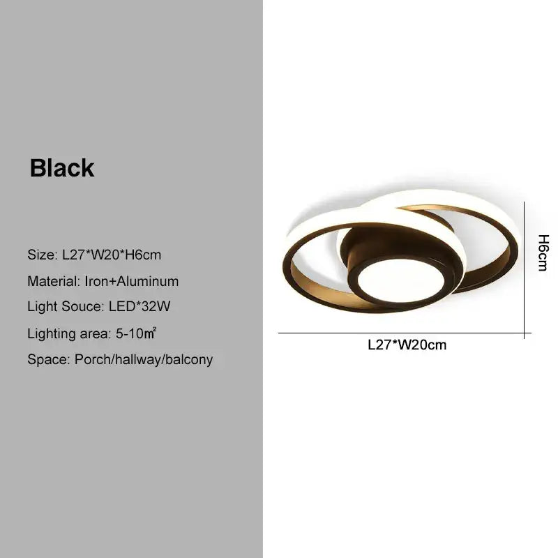 Modern black and gold led ceiling light living room geometric chandelier