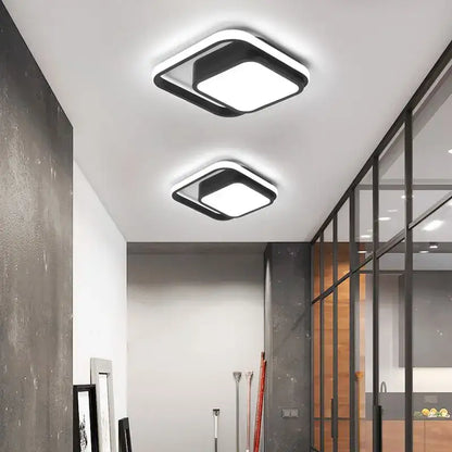 Modern black and gold led ceiling light living room geometric chandelier