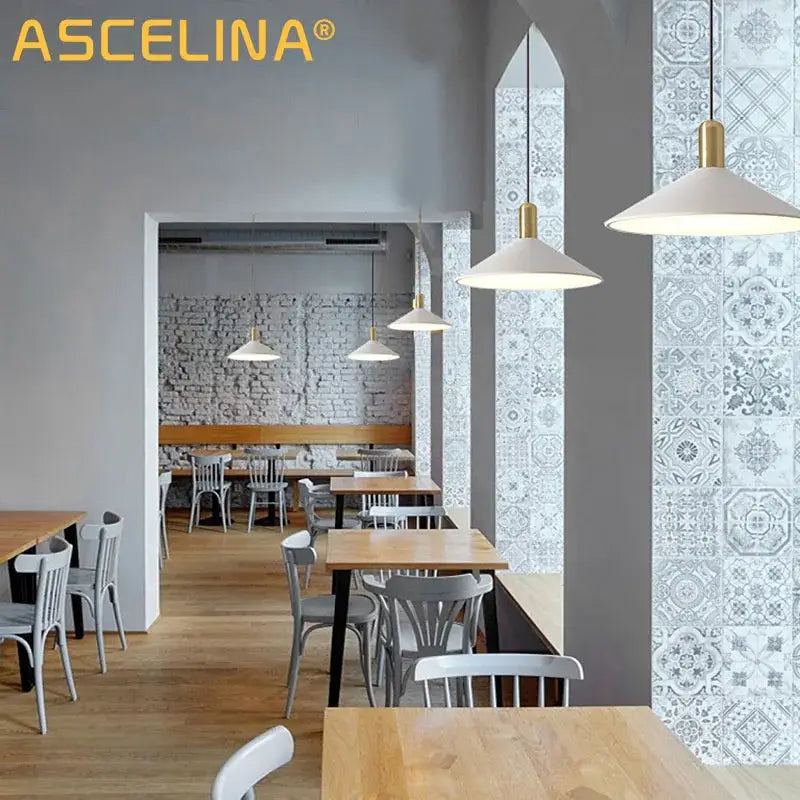 Modern black & gold led pendant lights dining room conical decor
