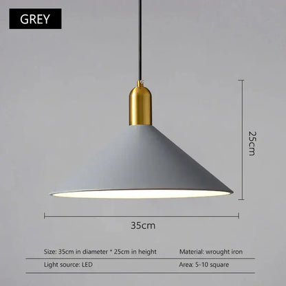 Modern black & gold led pendant lights dining room conical decor