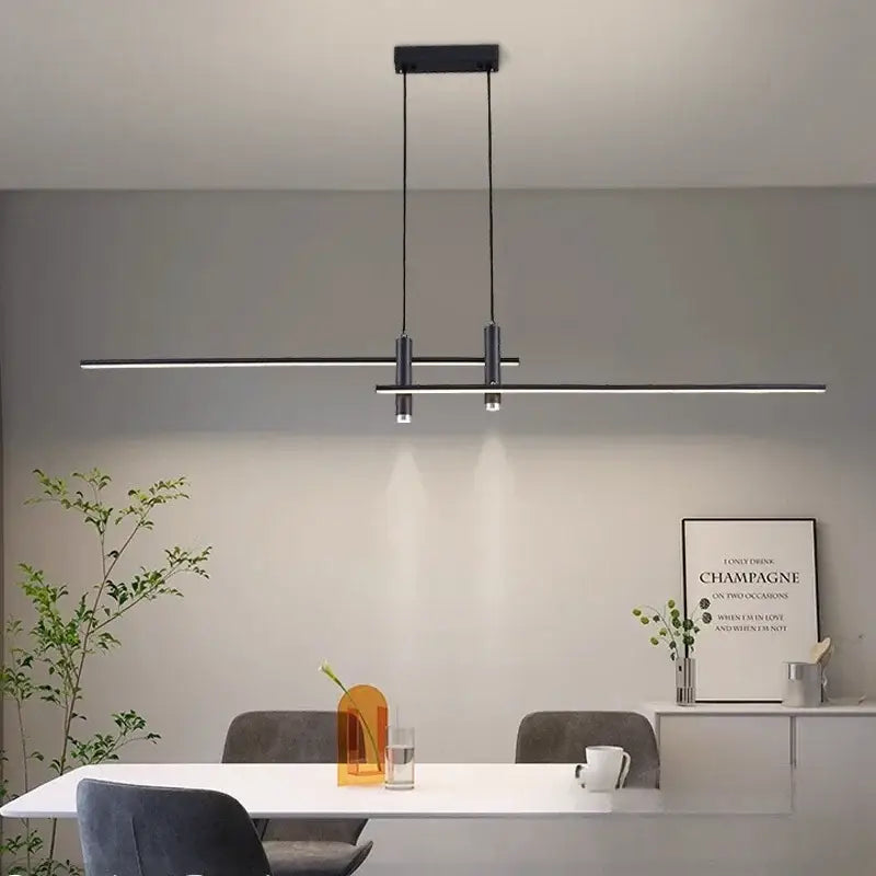 Modern black & gold led pendant lights dining room chandelier