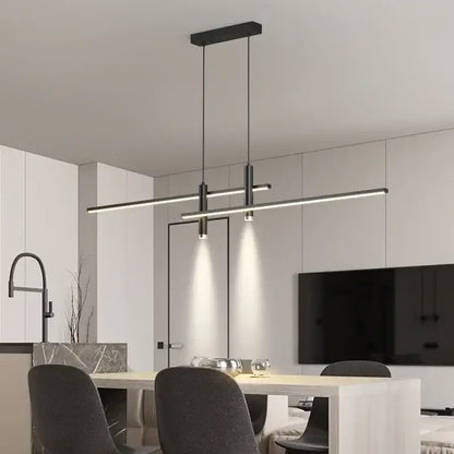 Modern black & gold led pendant lights dining room chandelier