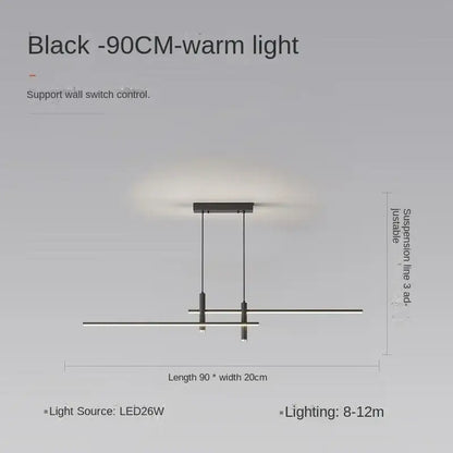 Modern black & gold led pendant lights dining room chandelier