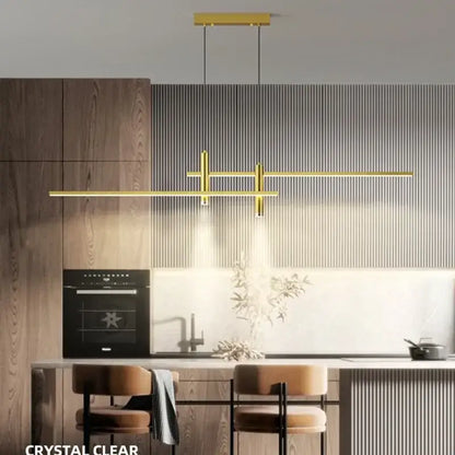 Modern black & gold led pendant lights dining room chandelier