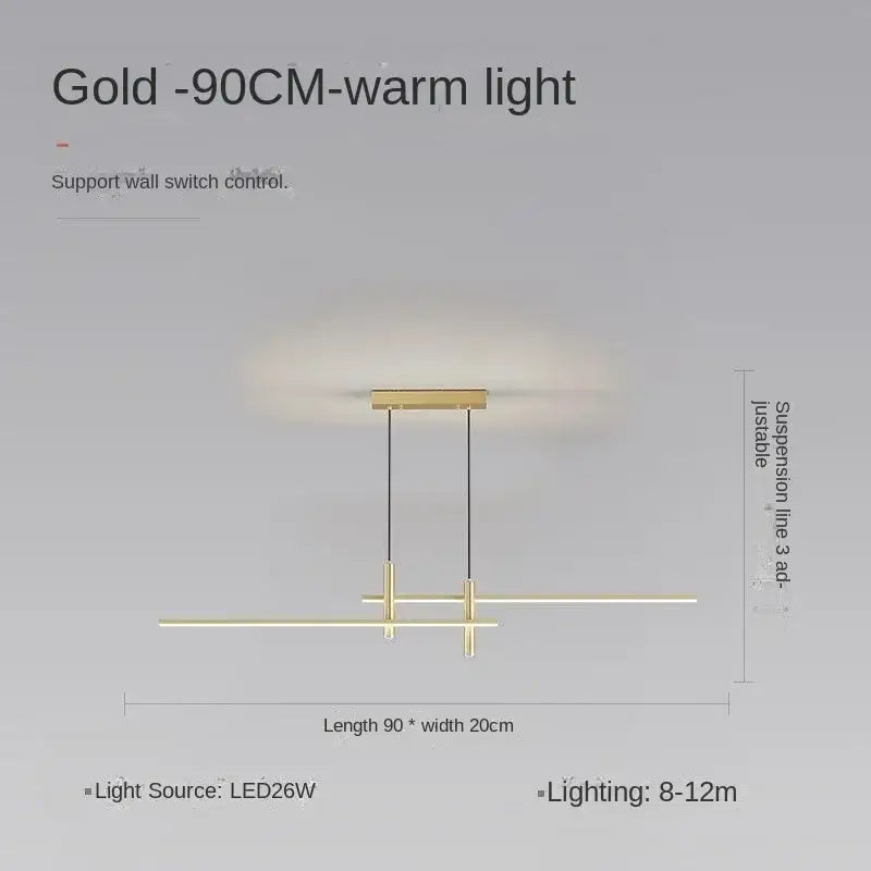Modern black & gold led pendant lights dining room chandelier