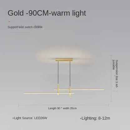 Modern black & gold led pendant lights dining room chandelier