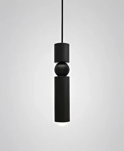 Modern black & gold led tube pendant light dining room chandelier