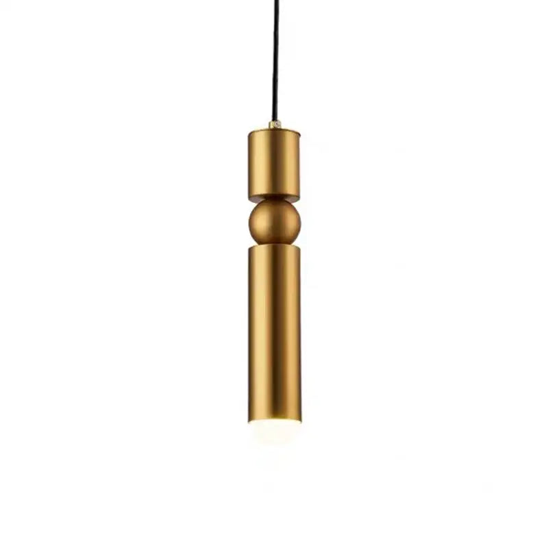 Modern black & gold led tube pendant light dining room chandelier