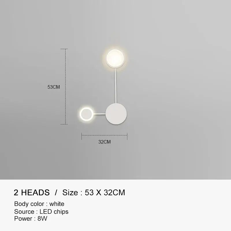 Molecular black & gold led wall lamp for bedroom living room