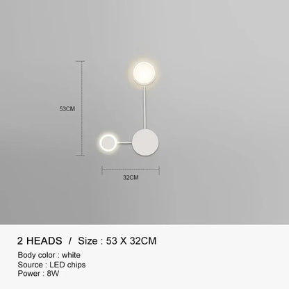 Molecular black & gold led wall lamp for bedroom living room