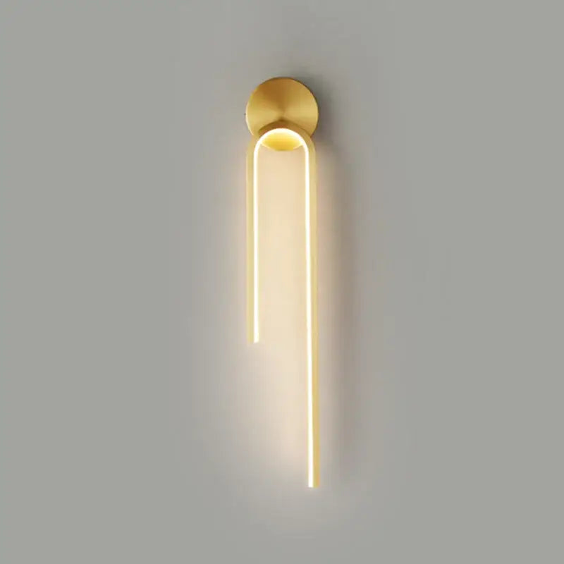 Modern minimalist black & gold led wall lamp for living room