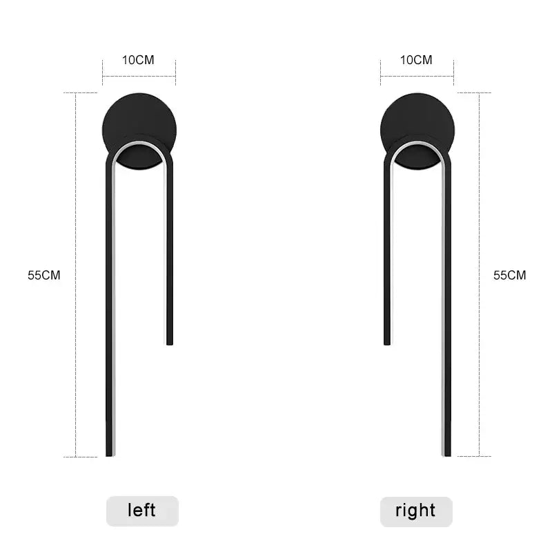 Modern minimalist black & gold led wall lamp for living room