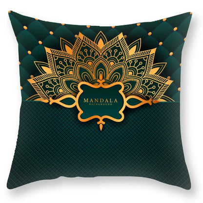 Luxury black gold mandala throw pillowcase bedroom decor