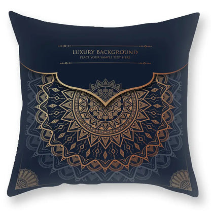 Luxury black gold mandala throw pillowcase bedroom decor