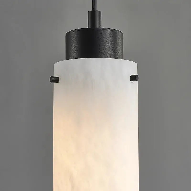 Modern black gold marble cylinder pendant light kitchen fixture