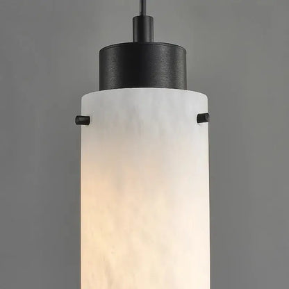 Modern black gold marble cylinder pendant light kitchen fixture