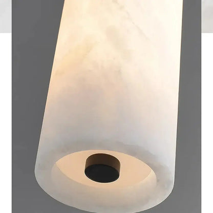 Modern black gold marble cylinder pendant light kitchen fixture