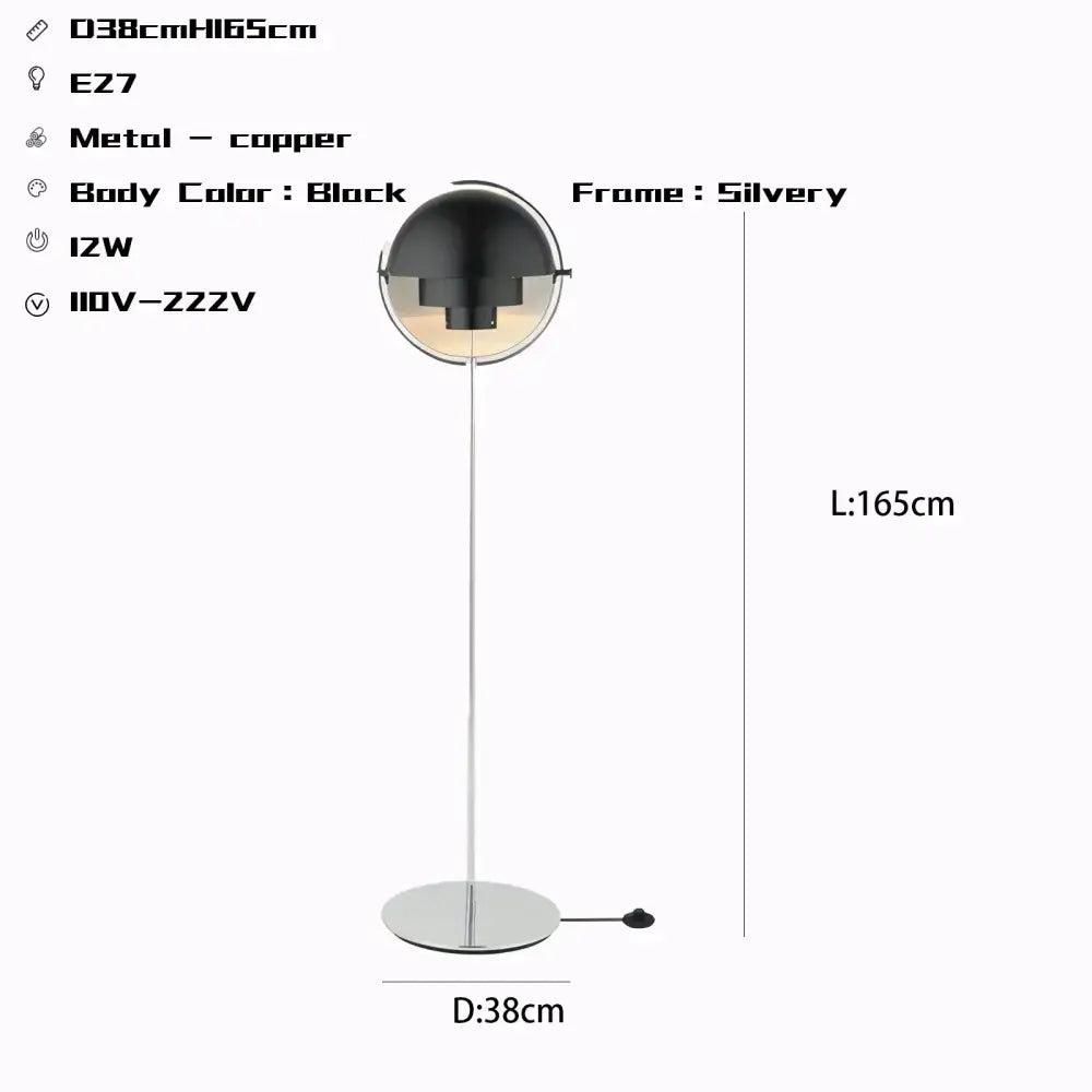 Modern flower black & gold metal floor lamp for living room