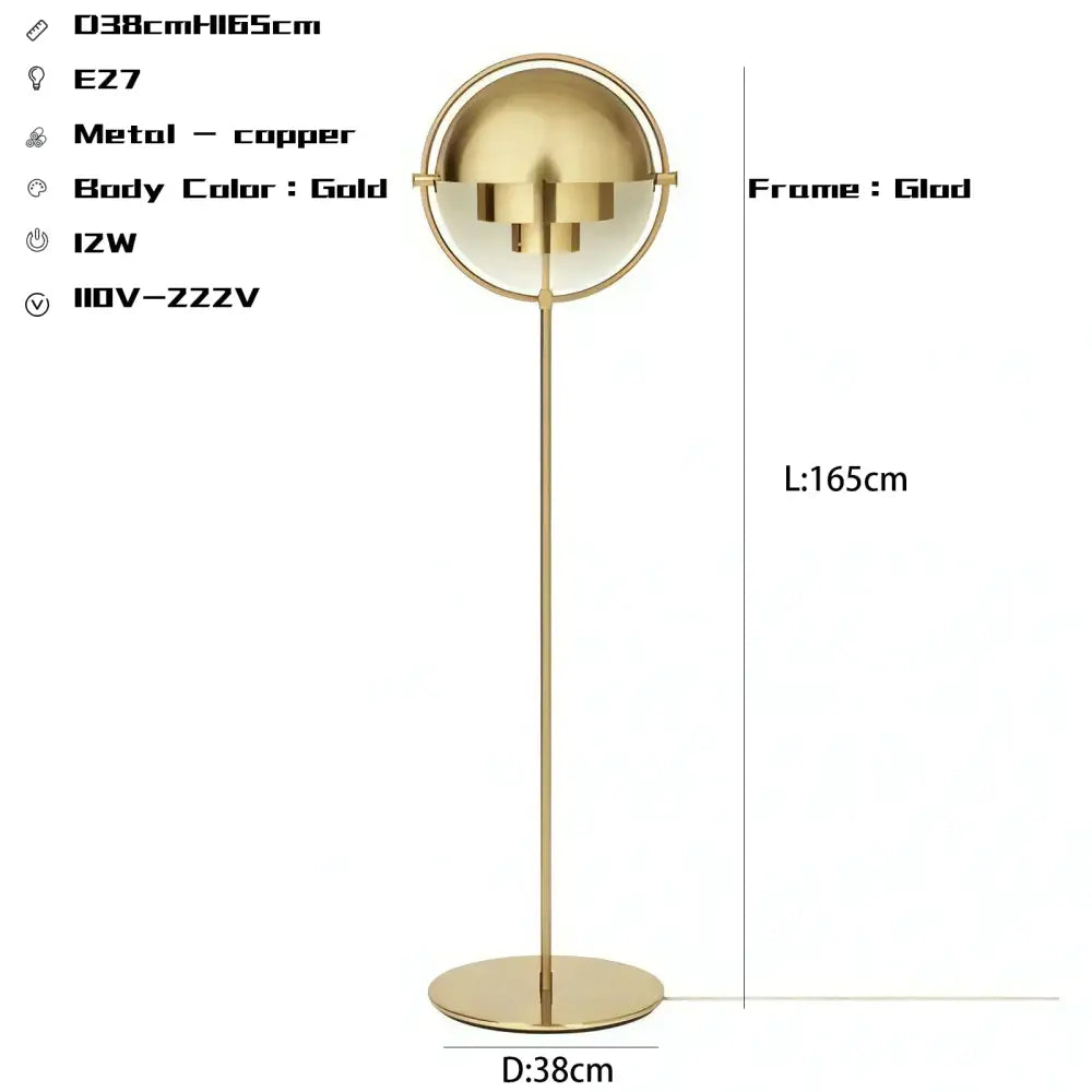 Modern flower black & gold metal floor lamp for living room