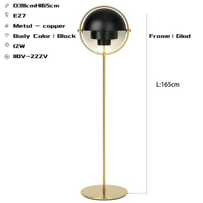 Modern flower black & gold metal floor lamp for living room