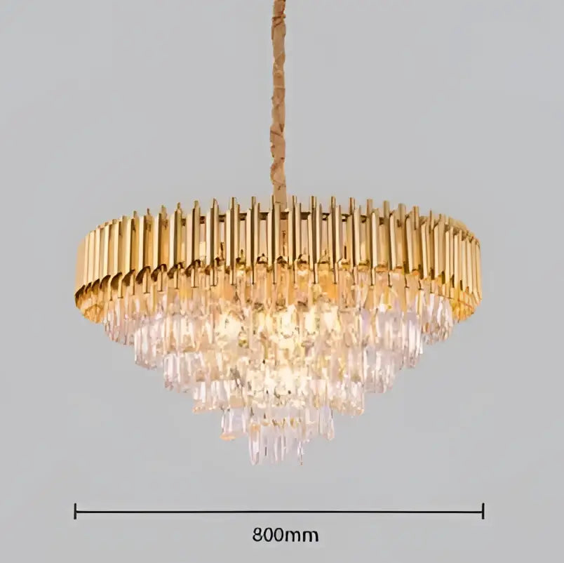 Modern black & gold metal led chandelier dining room crystal lamp